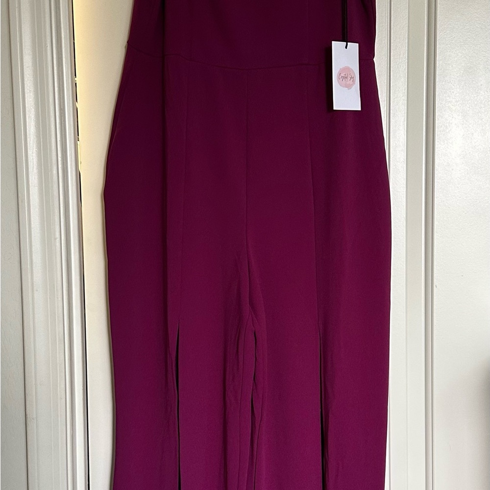 Elegant Wine Colored Jumpsuit